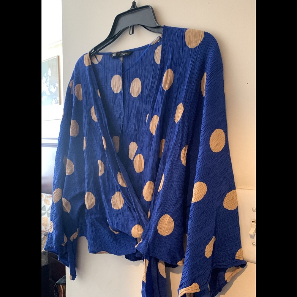 ZARA Polka Dot top with knot